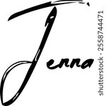 Women Name Jenna in Brush Typography Text