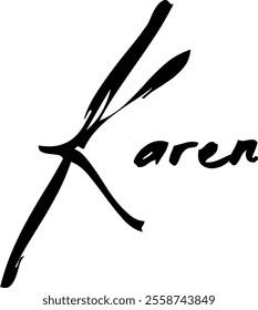 Women Name Karen in Brush Typography Text