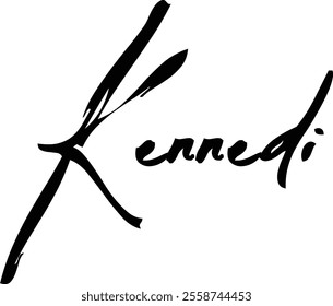 Women Name Kennedi in Brush Typography Text