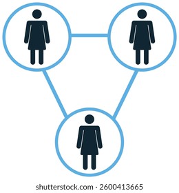 women networking icon vector representing career connections, empowerment, and professional collaboration. Ideal for business, leadership, and entrepreneurship.