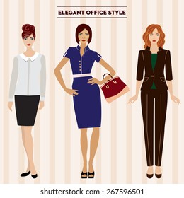 Women in office clothes. Office working style. Beautiful Girls