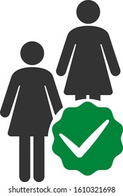 Women only vector icon. Flat Women only symbol is isolated on a white background.