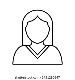 Icono de Vector de negocios propiedad de mujeres con trazo editable.