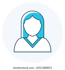 Icono de Vector de negocios propiedad de mujeres con trazo editable.