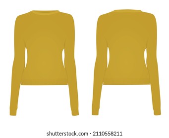 Women orange crop sweater. vector illustration