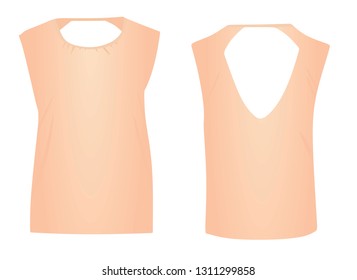 Women orange t shirt. vector illustration