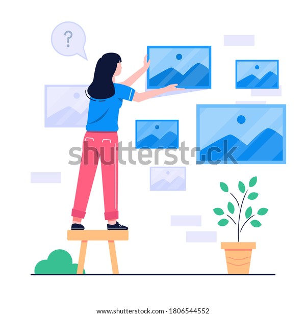 Women Organize Image Concept Flat Illustration Stock Vector Royalty