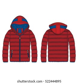 Women Outdoor Puffer Jacket Vector Template