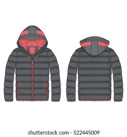 Women Outdoor Puffer Jacket Vector Template