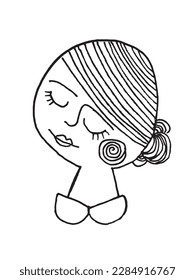 Women outline illustration vector image. Hand drawn female silhouette sketch image artwork. Simple original logo icon from pen drawing sketch.
