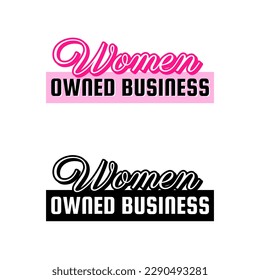 Women owned business entrepreneur success icon label text design vector