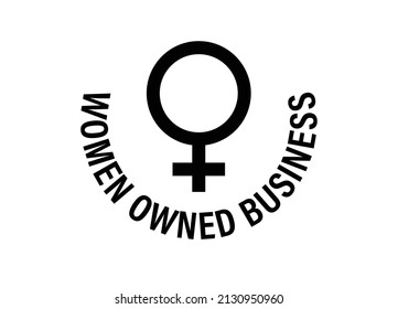 women owned business vector icon, black in color, simple logo