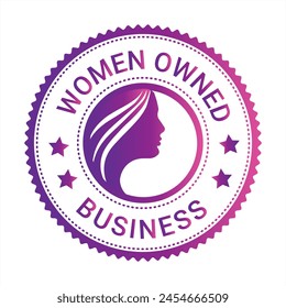 Women Owned Logo. Women Owned vector logo design. Women Owned business logo, Women owned badge