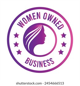 Women Owned Logo. Women Owned vector logo design. Women Owned business logo, Women owned badge