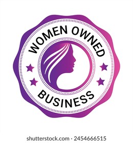 Women Owned Logo. Women Owned vector logo design. Women Owned business logo, Women owned badge