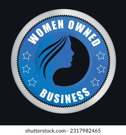 Women Owned vector logo design. Women Owned business logo, Women owned badge, Women owned business icon