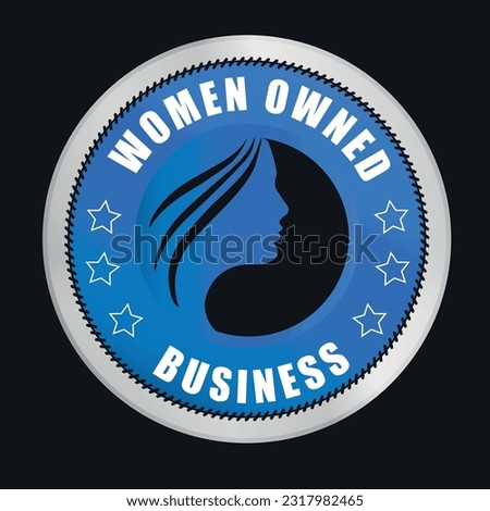 Women Owned vector logo design. Women Owned business logo, Women owned badge, Women owned business icon