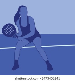 Women padel tennis player silhouette background design vector