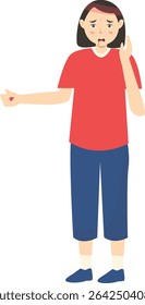 Mulheres com Dor e Lesão. Isolado no fundo branco. Ilustração de caractere de desenho animado de vetor