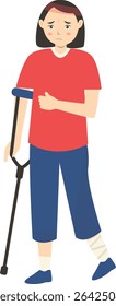 Mulheres com Dor e Lesão. Isolado no fundo branco. Ilustração de caractere de desenho animado de vetor
