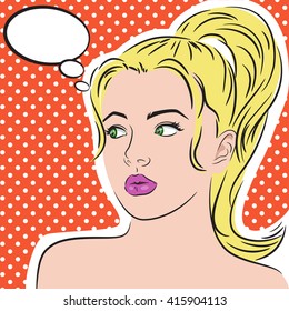 Women painted in a pop art style. Vector.