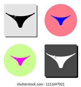 Women panties. simple flat vector icon illustration on four different color backgrounds