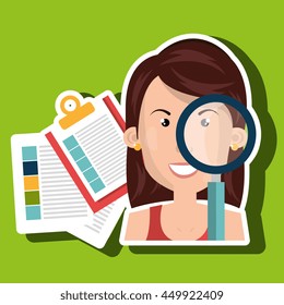 women and papers isolated icon design, vector illustration  graphic 