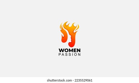 Ilustración del logotipo del vector del incendio femenino