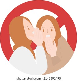 Women People Gossiping together on Ramadan. don't gossip during fasting concept. Flat Design Illustration Of Muslim People