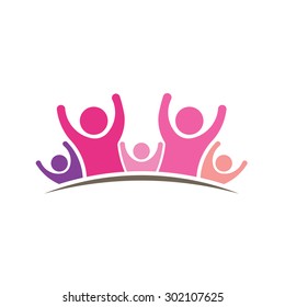 Women People logo. Graphic of five persons 