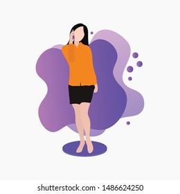 Women phone call vector design illustration 