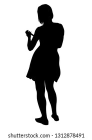Women with photo camera on white background