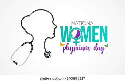 Women Physicians day is observed every year on February 3, Vector illustration