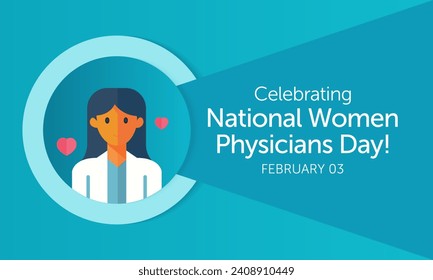 Women Physicians day is observed every year on February 3, Vector illustration