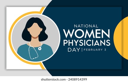 Women Physicians day is observed every year on February 3, Vector illustration