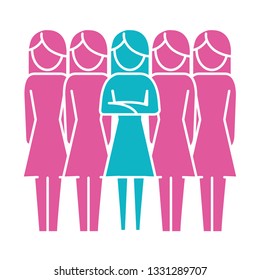 women pictogram cartoon