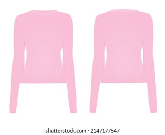 Women pink crop sweater. vector illustration