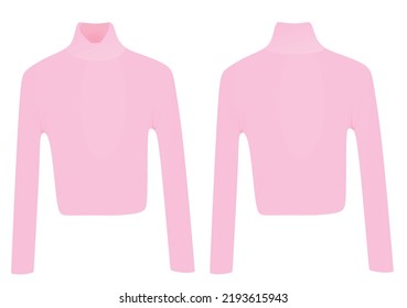 Women pink crop sweater. vector illustration
