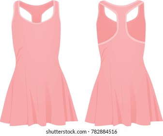 Women pink dress. vector illustration