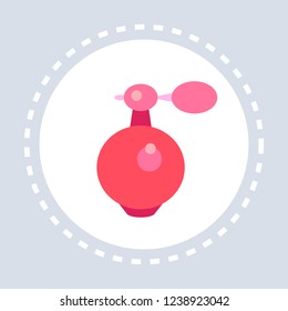 women pink perfume bottle shopping icon fashion shop logo flat