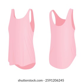 Women pink top tank. vector illustration