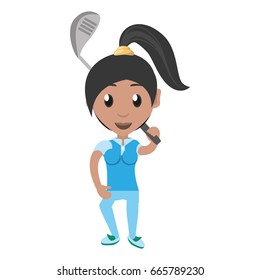 women playing golf cartoon