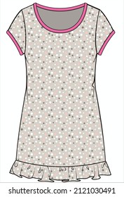 FRAUEN POLKA DOTS KNIT DORMDRESS SLIP NIGHTHTHTON IN EDITABLE VEKTORDATEI