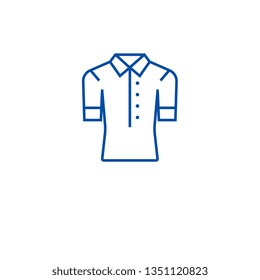 Women polo line icon concept. Women polo flat  vector symbol, sign, outline illustration.