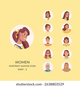 Women portrait avatar icon Part 02