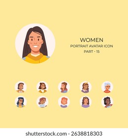 Women portrait avatar icon Part15