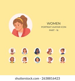 Women portrait avatar icon Part16