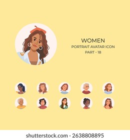 Women portrait avatar icon Part18