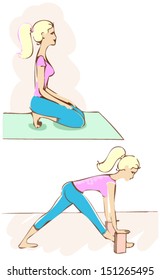 Women pose for yoga 