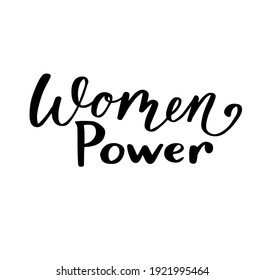 Women Power Black White Hand Lettering Stock Vector (Royalty Free ...